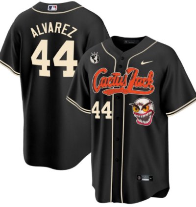 Yordan Alvarez 44 Houston Astros Cactus Jack Men Jersey - Black
