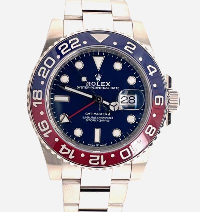 Rolex Gmt-master Ii 126719blro Blue Dial White Gold Box And Papers Unworn