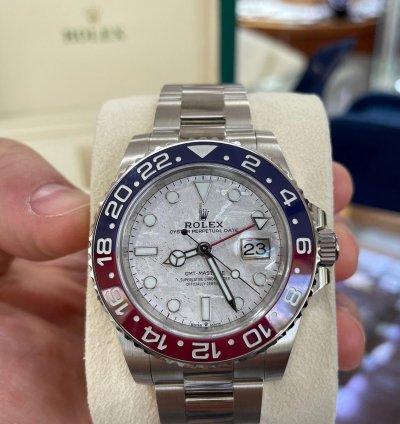 Rolex Gmt-master Ii 126719blro Gmt-master Ii Factory Meteorite Dial Pepsi Bezel 18k White Gold Unworn