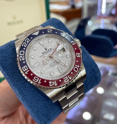 Rolex Gmt-master Ii 126719blro Gmt-master Ii Factory Meteorite Dial Pepsi Bezel 18k White Gold Unworn