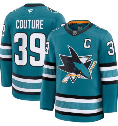 San Jose Sharks 39 Logan Couture Home Premium Jersey Teal