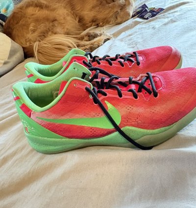 Kobe 8 Nike Id Size 10 Pink And Green