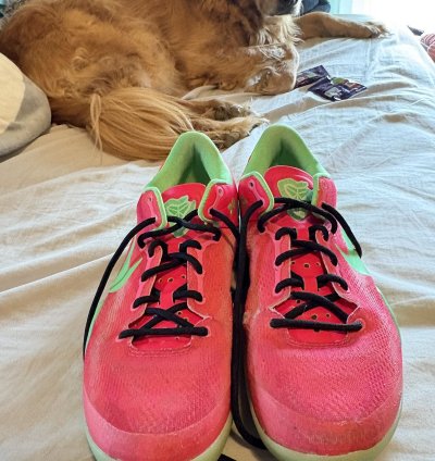 Kobe 8 Nike Id Size 10 Pink And Green