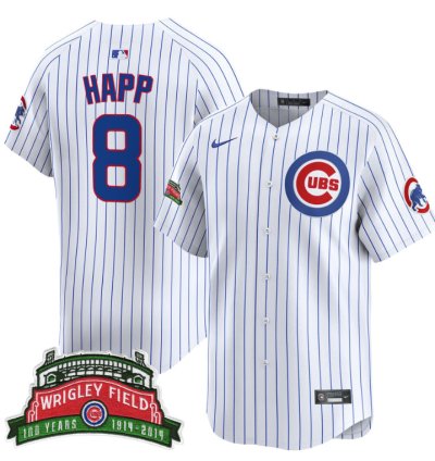 Ian Happ Jersey 8 Chicago Cubs Wrigley Field Style Vapor Premier Limited All Stitched Pinstripe