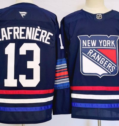 Mens Alexis Lafrenière Jersey 13 New York Rangers Navy Alternate Stitched