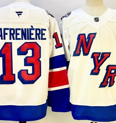 Mens Alexis Lafrenière Jersey 13 New York Rangers White Alternate Stitched