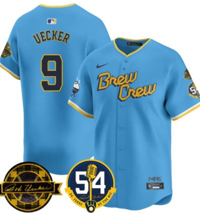 Bob Uecker Jersey 9 Milwaukee Brewers 2025 Bob Uecker 54 Seasons For Brewers Stitched City Connect