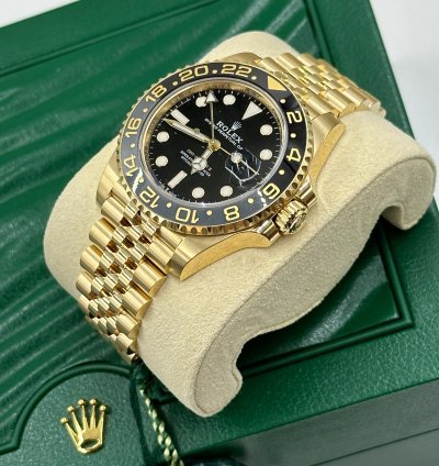 Rolex Gmt-master Ii 18 Ct Yellow Gold Black Dial Jubilee