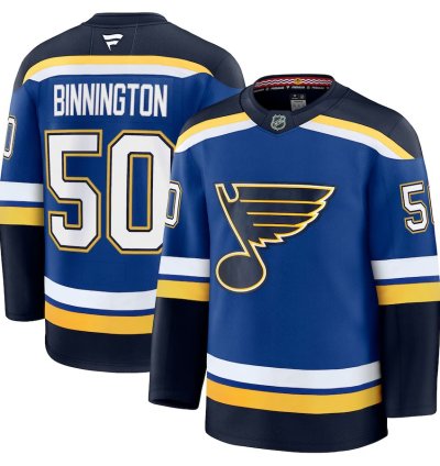 St Louis Blues 50 Jordan Binnington Home Premium Jersey Blue