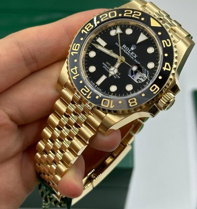Rolex Gmt-master Ii 18 Ct Yellow Gold Black Dial Jubilee