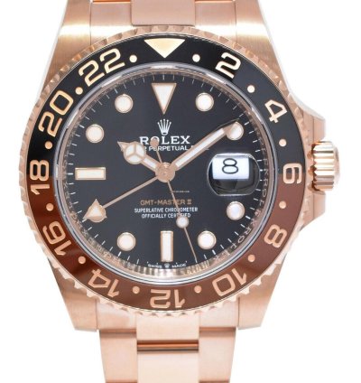 Rolex Gmt-master Ii 18k Everose Gold Root Beer Ceramic Bezel Watch 18 126715