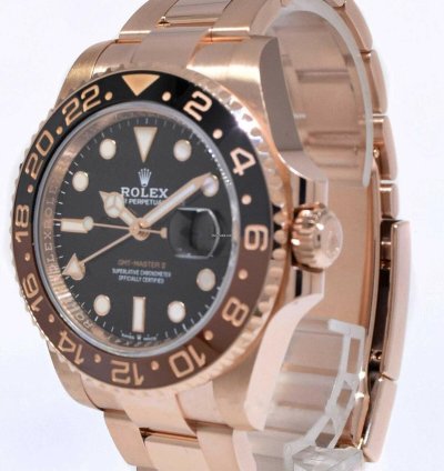 Rolex Gmt-master Ii 18k Everose Gold Root Beer Ceramic Bezel Watch 18 126715