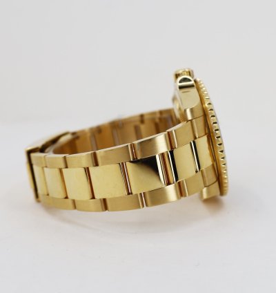 Rolex Gmt-master Ii 18k Yellow Gold Black Bezel Green Dial Oyster Band