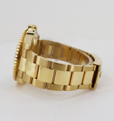 Rolex Gmt-master Ii 18k Yellow Gold Black Bezel Green Dial Oyster Band