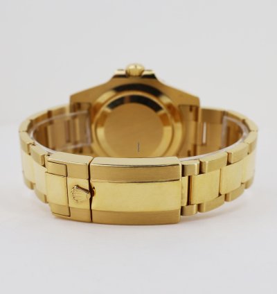 Rolex Gmt-master Ii 18k Yellow Gold Black Bezel Green Dial Oyster Band
