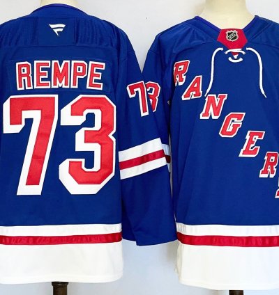 Mens Matt Rempe Jersey 73 New York Rangers Blue Home Stitched