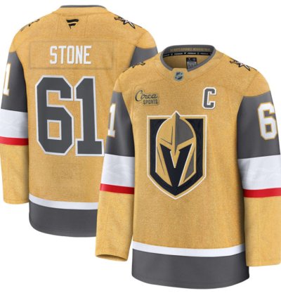 Mark Stone Jersey 61 Vegas Golden Knights Premium Stitched Gold