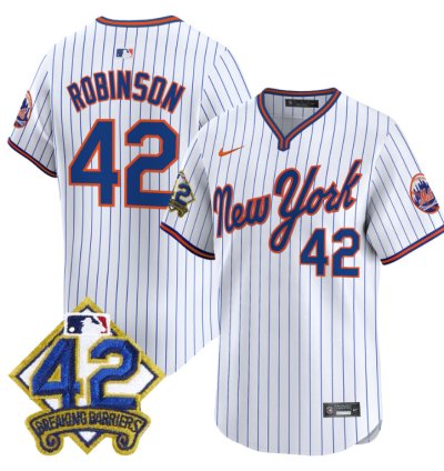 Jackie Robinson Jersey 42 New York Mets 2025 Road Alternate Stitched Pinstripe
