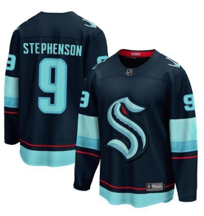 Mens Chandler Stephenson Jersey 9 Seattle Kraken Navy All Stitched