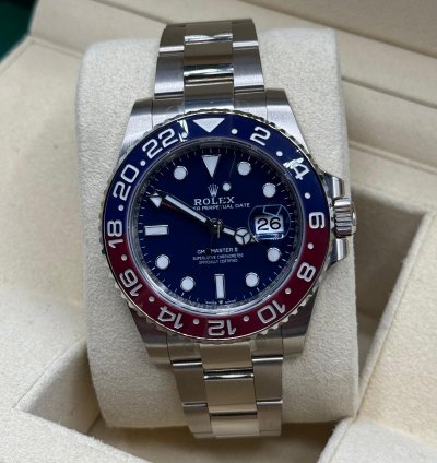 Rolex Gmt-master Ii 2021 White Gold Gmt-master Ii Blue Dial Unworn Box And Papers 126719blro