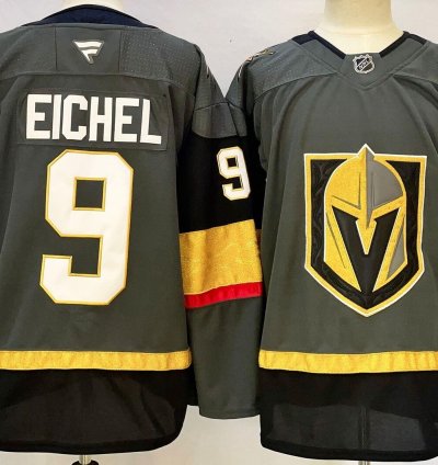 Mens Jack Eichel Jersey 9 Vegas Golden Knights Grey All Stitched