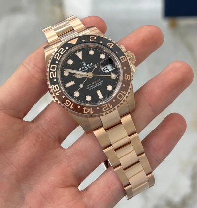 Rolex Gmt-master Ii 2022 Rose Gold Gmt-master Ii Root Beer Unworn Box And Papers 126715chnr