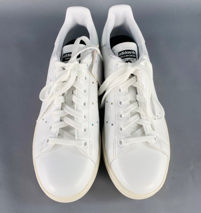 Adidas Stella Mccartney White Multi Color Leather Stars Lace-up Low Top Sneakers