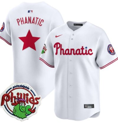 Phanatic Jersey Phillies Phanatic Patch Vapor Premier Limited Stitched White