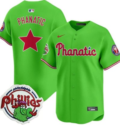 Phanatic Jersey Phillies Phanatic Patch Vapor Premier Limited Stitched Green