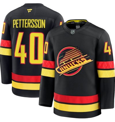 Vancouver Canucks 40 Elias Pettersson Alternate Premium Jersey Black