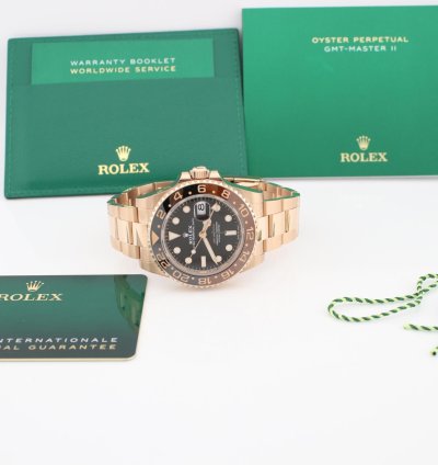 Rolex Gmt-master Ii 2023 Gmt-master Ii 18k Rose Gold Rootbeer 40mm Watch 126715chnr