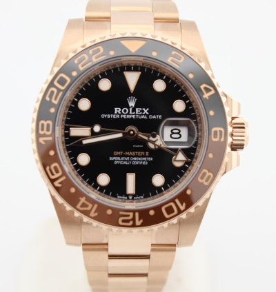 Rolex Gmt-master Ii 2023 Gmt-master Ii 18k Rose Gold Rootbeer 40mm Watch 126715chnr