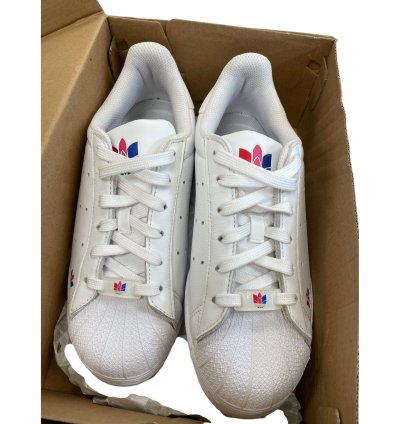 Adidas Superstar Pure Womans White Leather Sneakers Size 5