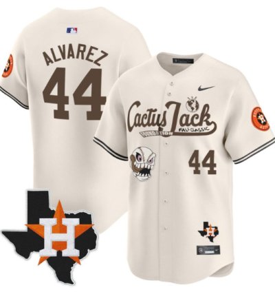 Yordan Alvarez 44 Houston Astros Cactus Jack Foundation Fall Classic Limited Jersey Cream