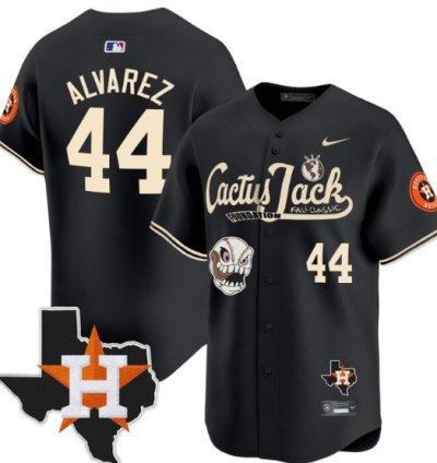 Yordan Alvarez 44 Houston Astros Cactus Jack Foundation Fall Classic Limited Jersey Black