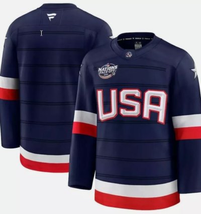 Mens Team Usa Navy 2025 4 Nations Face-off Stitched Jersey