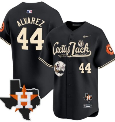 Yordan Alvarez 44 Houston Astros Cactus Jack Foundation Fall Classic Black Limited Jersey