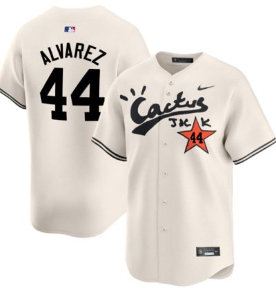 Yordan Alvarez 44 Houston Astros Cactus Jack Cream Jersey V2