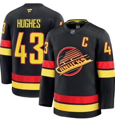 Vancouver Canucks 43 Quinn Hughes Alternate Jersey Black