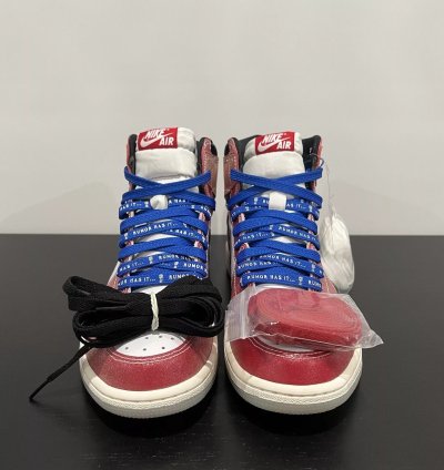 Jordan 1 Retro High Trophy Room Chicago friends And Family w Blue Laces