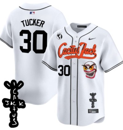 Kyle Tucker 30 Houston Astros Cactus Jack Patch V2 Men Jersey - White