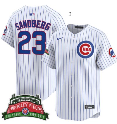 Ryne Sandberg Jersey 23 Chicago Cubs Wrigley Field Style Vapor Premier Limited Stitched Pinstripe