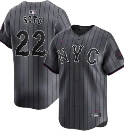 New York Mets 22 Juan Soto Jersey Stitched Grey Alternate