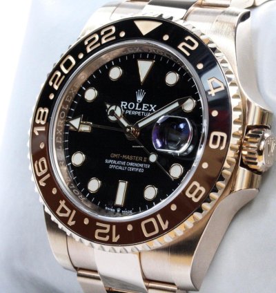 Rolex Gmt-master Ii 24h Ceramic 18k Ros Gold Automatic Fullset Box Papers