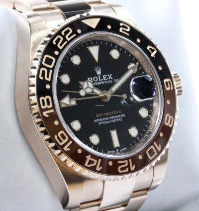 Rolex Gmt-master Ii 24h Ceramic 18k Ros Gold Automatic Fullset Box Papers