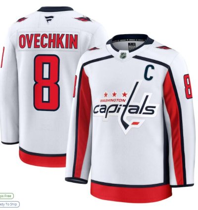 Washington Capitals 8 Alexander Ovechkin Away Premium Jersey White