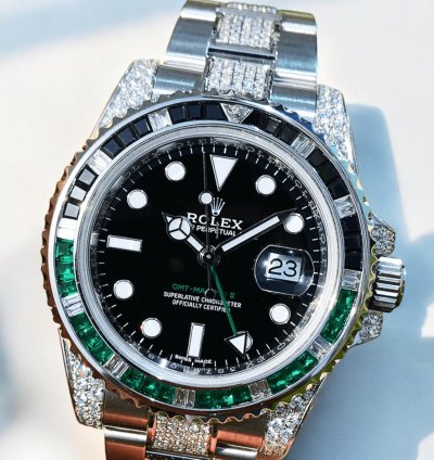 Rolex Gmt-master Ii 40 Mm Oyster Custom Diamond-set - Iced Out