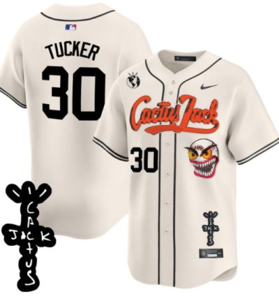 Kyle Tucker 30 Houston Astros Cactus Jack Patch V2 Men Jersey - Cream