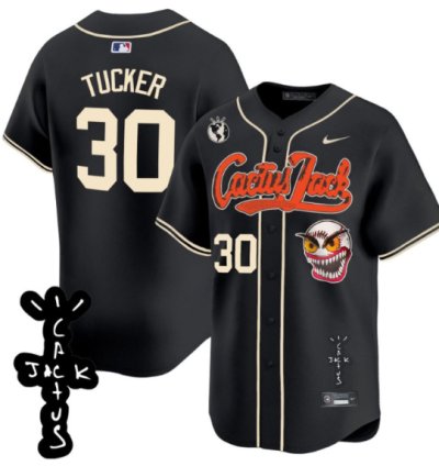Kyle Tucker 30 Houston Astros Cactus Jack Patch V2 Men Jersey - Black