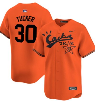 Kyle Tucker 30 Houston Astros Cactus Jack Men Jersey - Orange